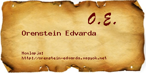 Orenstein Edvarda névjegykártya